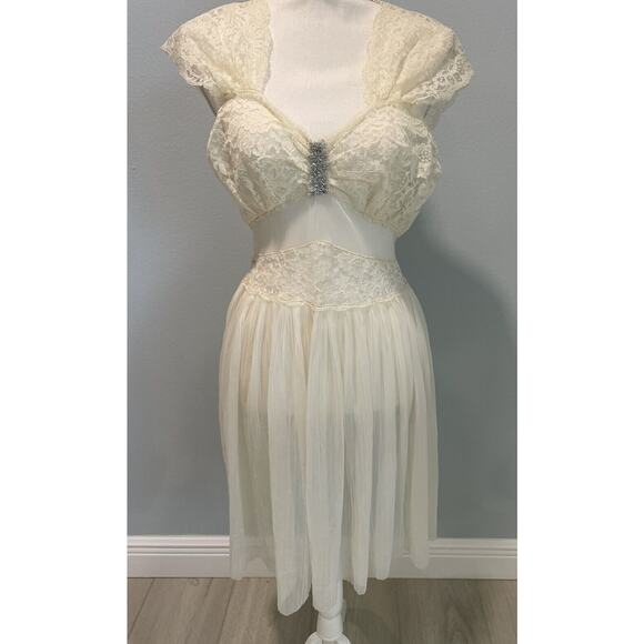 VINTAGE Michelene Nightgown SMALL Grunge Cottagecore Lingerie fairy bebe - Picture 1 of 16